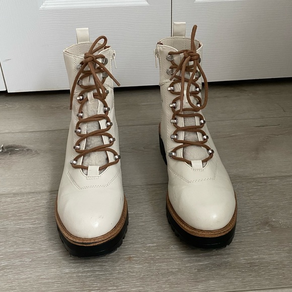 Indigo Rd shearling combat boot- white - Picture 2 of 4